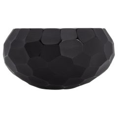 Hand-Blown Modern Murano Bowl in Onyx Black Large