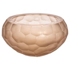 Hand-Blown Modern Murano Bowl in Rose Medium