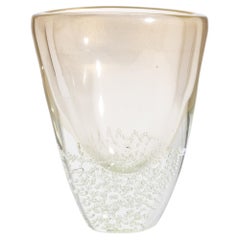 Hand-Blown Modern Murano Vase with 24-karat Gold Flecks and Bubbles