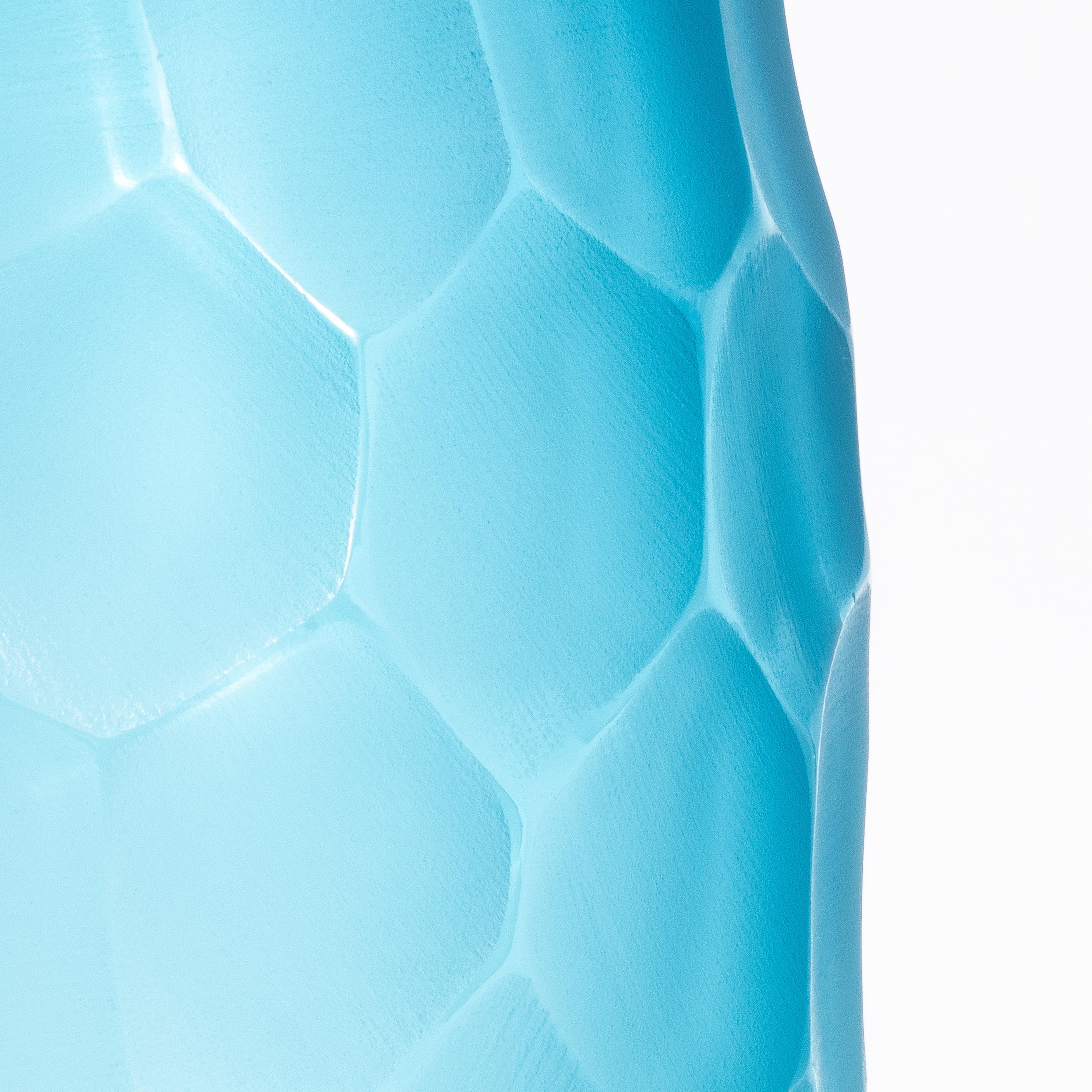 Handgeblasene moderne große Murano-Vase in Aquamarin groß (21. Jahrhundert und zeitgenössisch) im Angebot