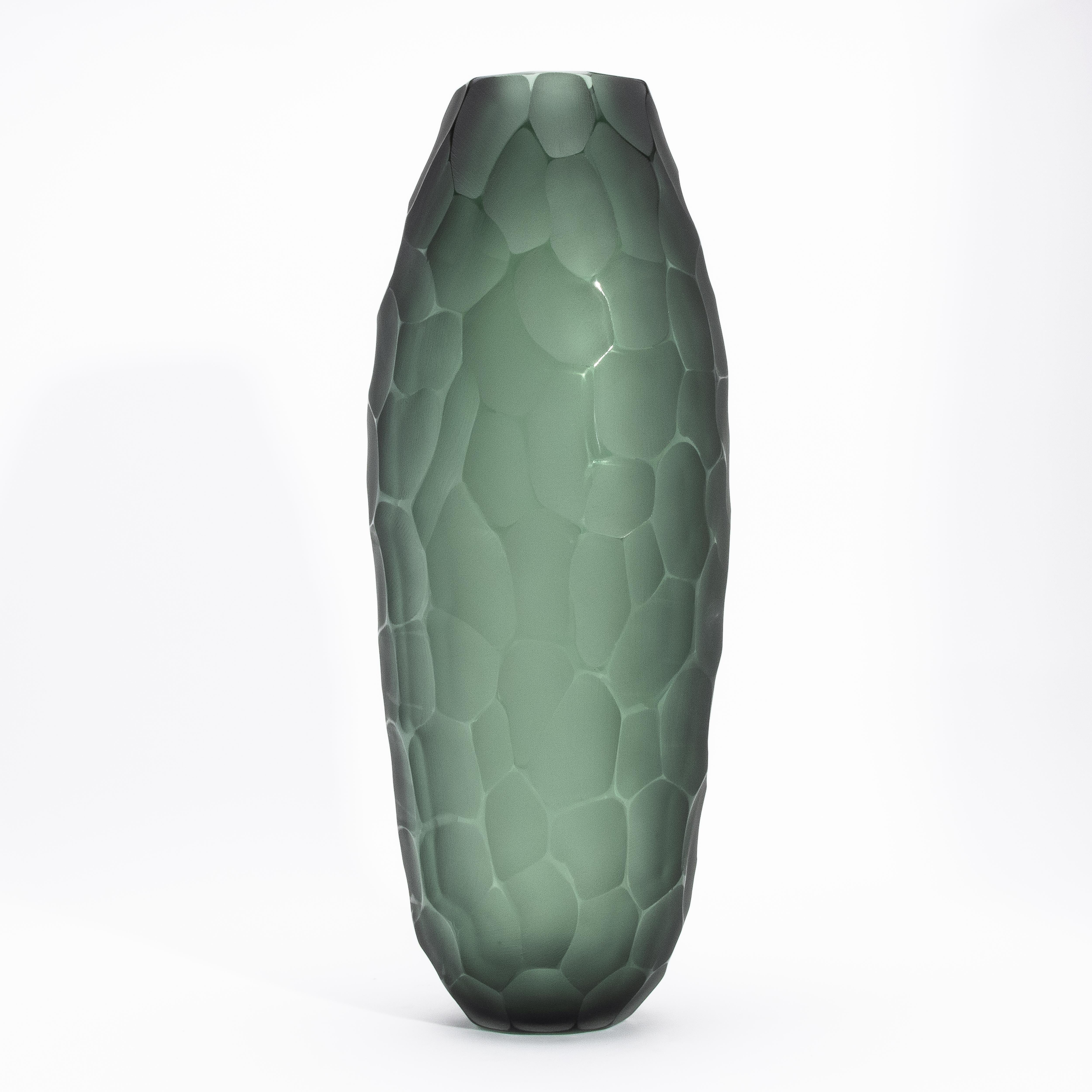 Grand vase moderne de Murano soufflé à la main en vert eucalyptus Neuf - En vente à West Hollywood, CA