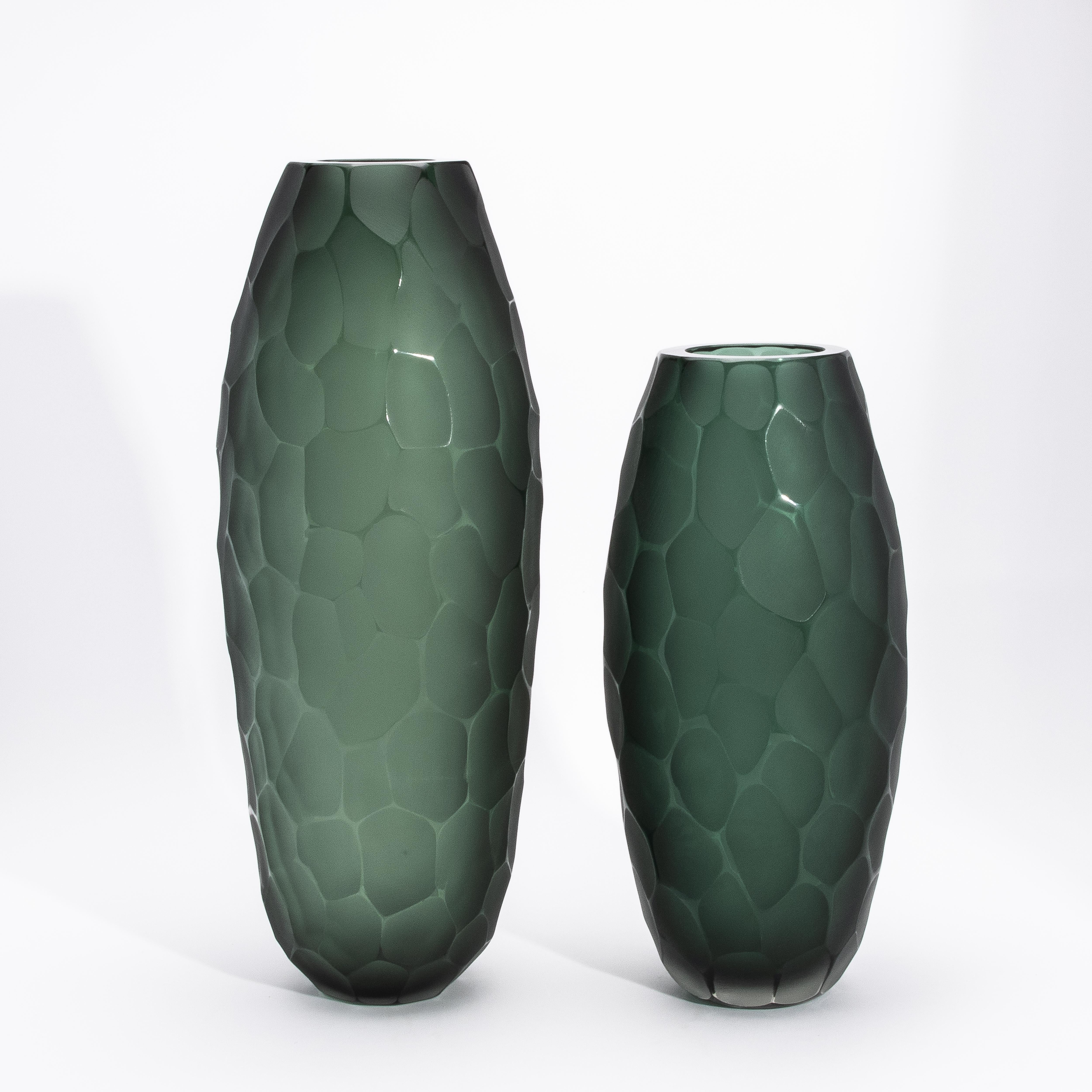 Grand vase moderne de Murano soufflé à la main en vert eucalyptus en vente 1