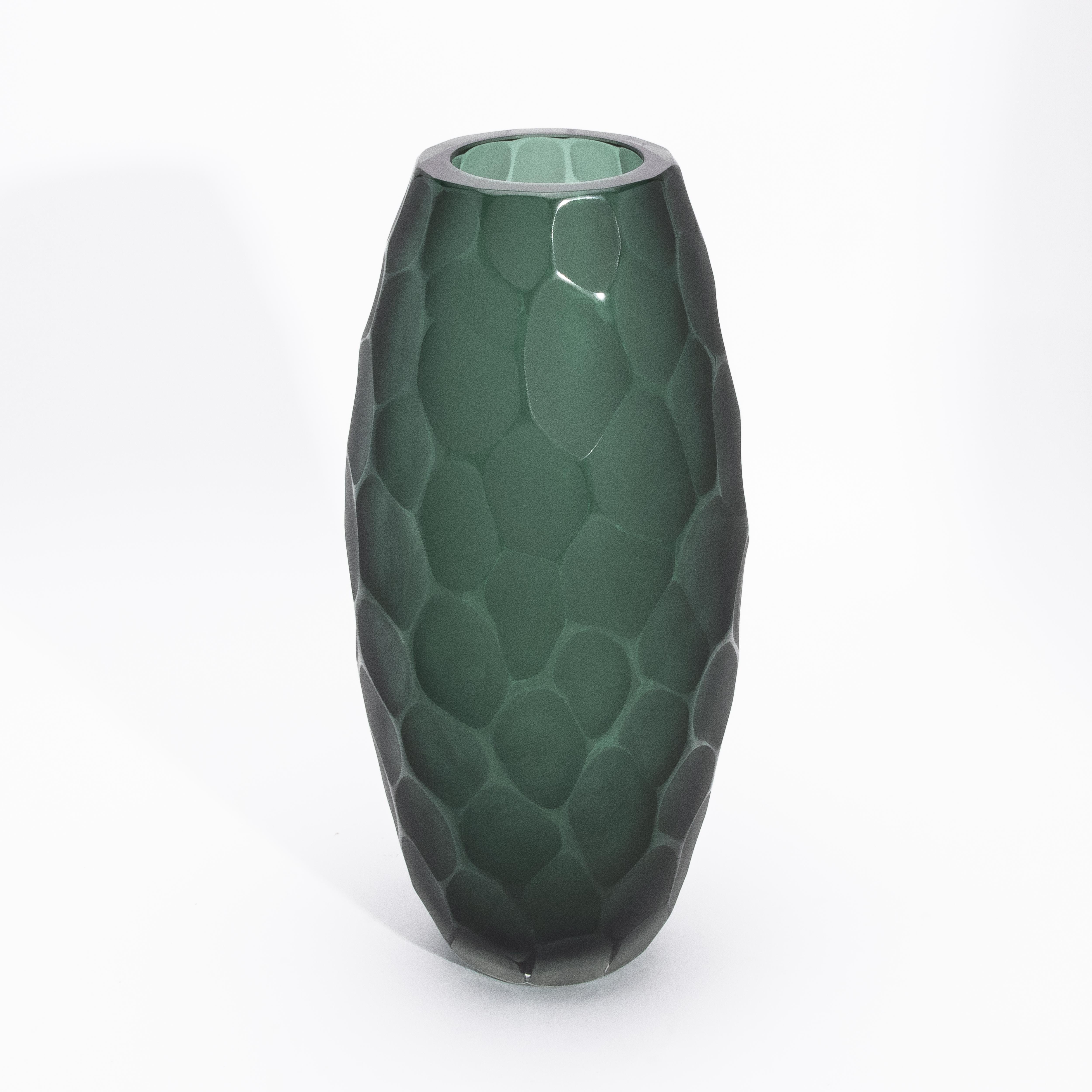 Moderno Vaso moderno alto di Murano soffiato a mano in Greene & Greene medio in vendita