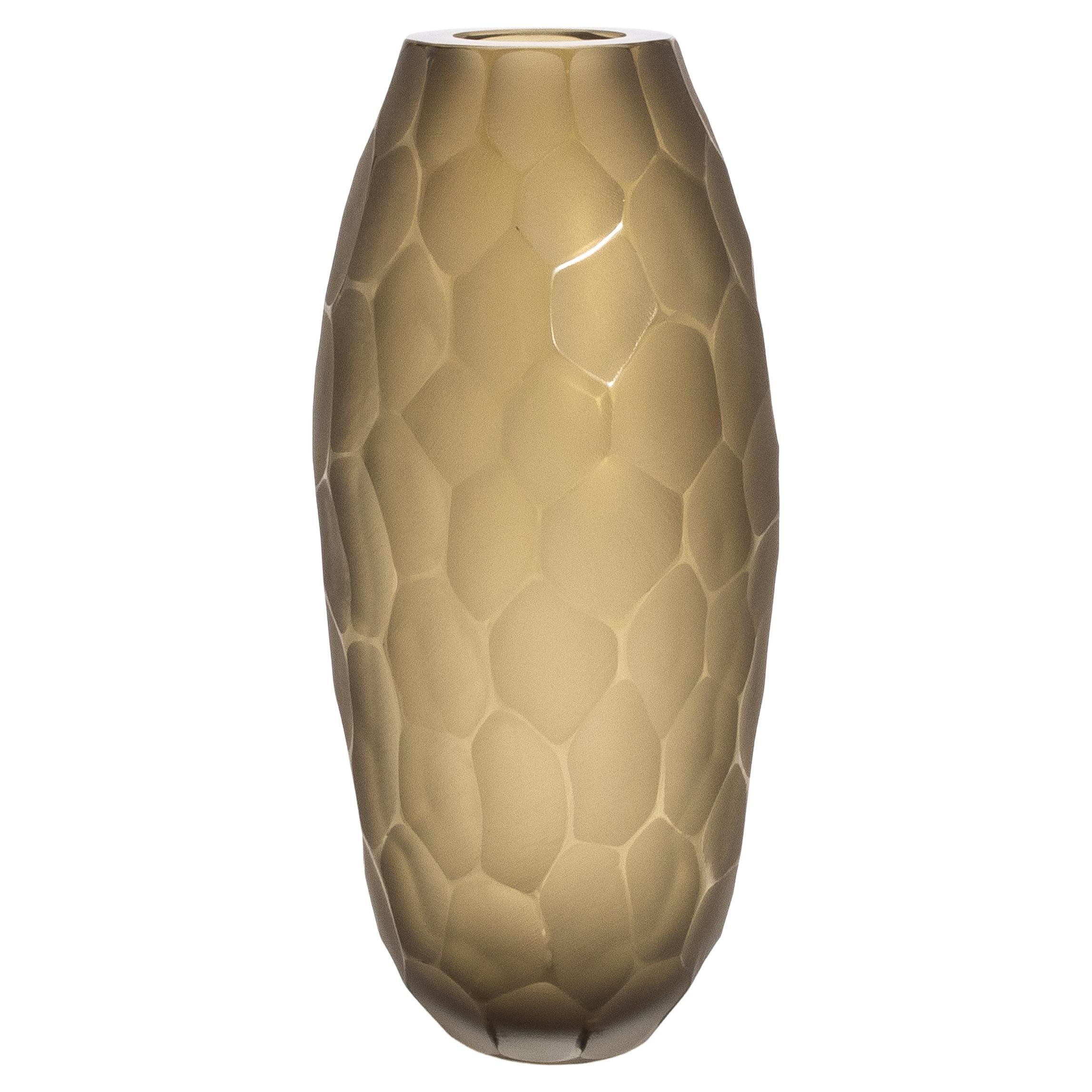 Vaso di Murano alto e moderno soffiato a mano in Greene & Greene medio