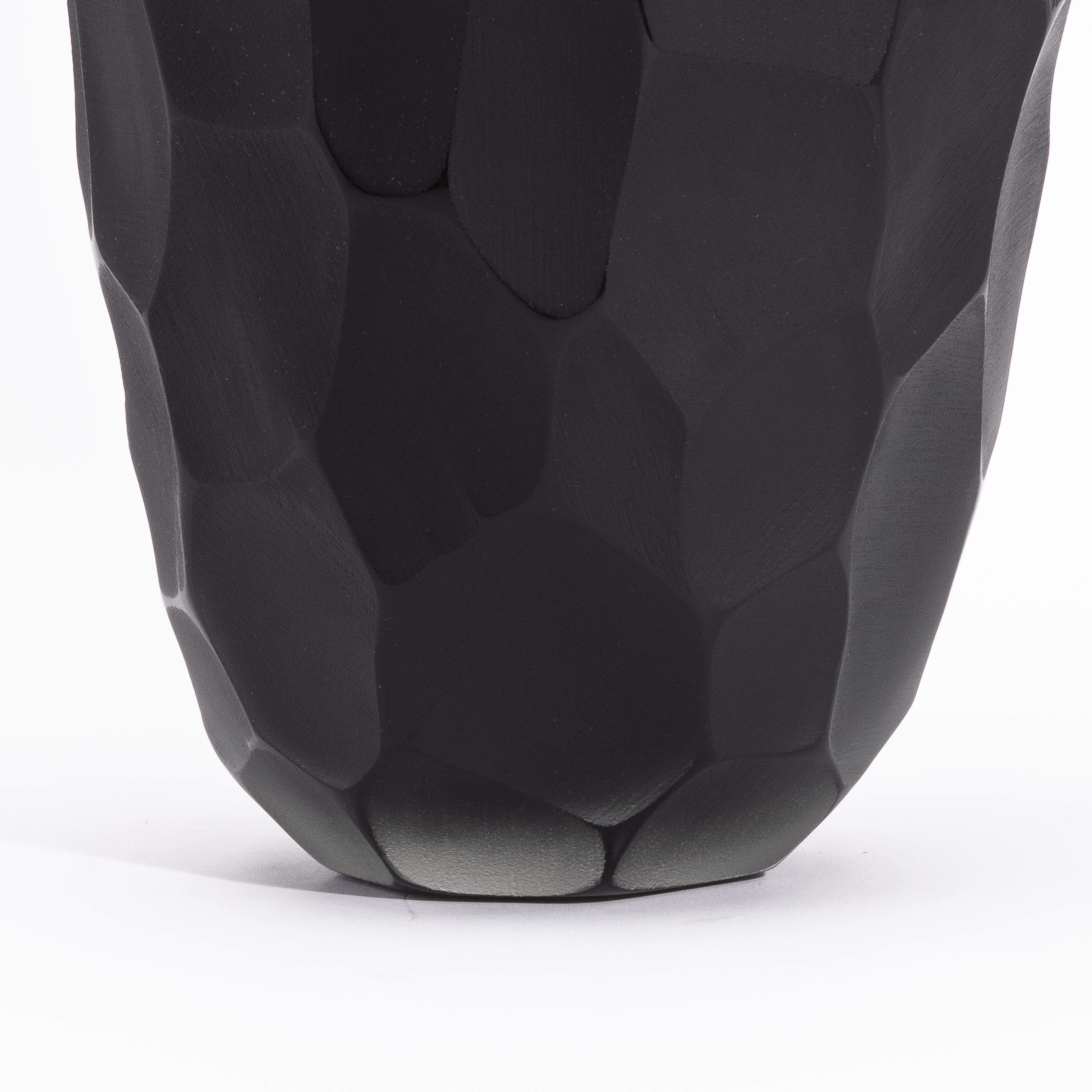 Fatto a mano Vaso moderno alto di Murano soffiato a mano in nero onice grande in vendita