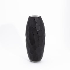 Grand vase Murano moderne soufflé à la main en noir onyx moyen