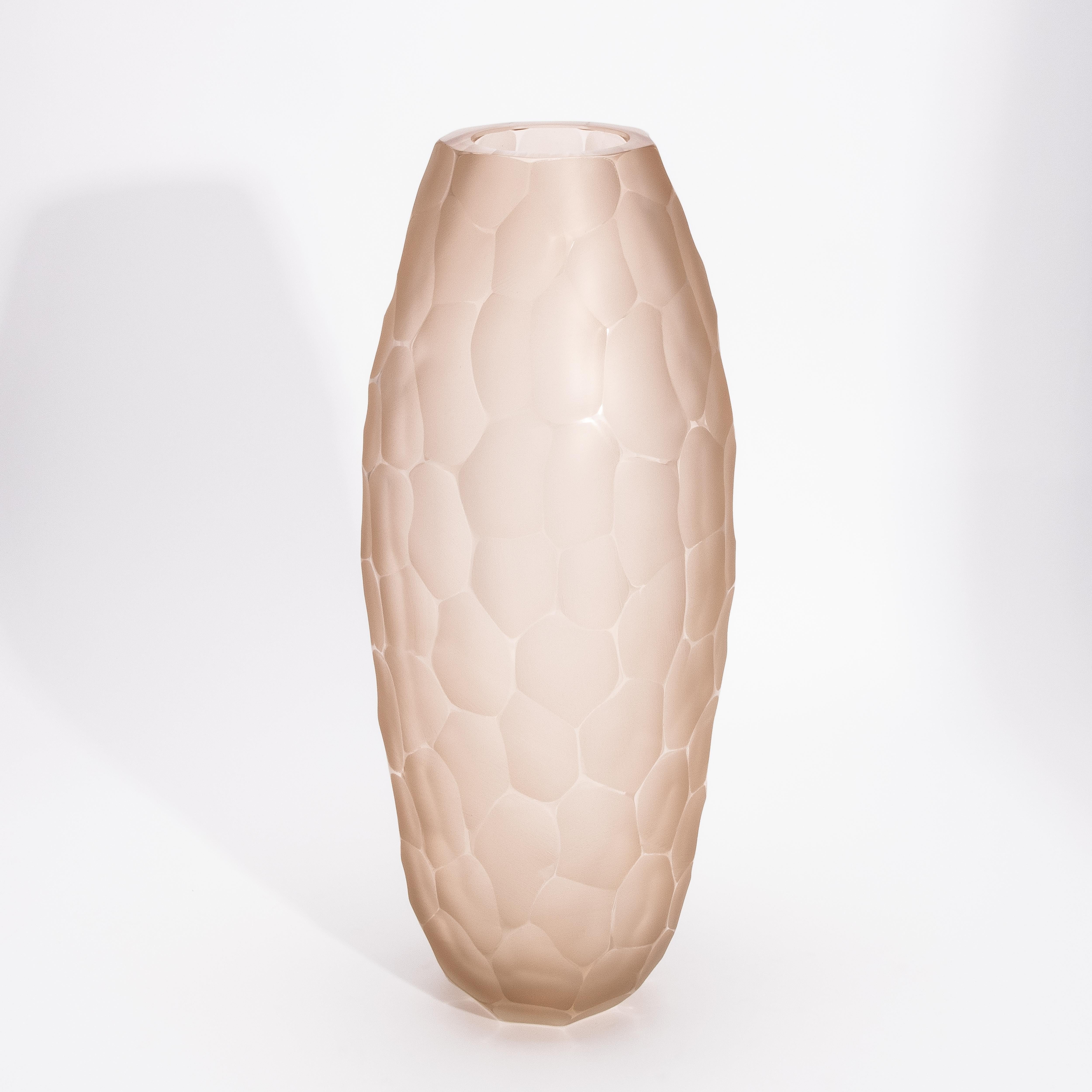 Moderno Vaso di Murano alto e moderno soffiato a mano in rosa grande in vendita