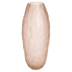 Hand-Blown Modern Tall Murano Vase in Rose Large