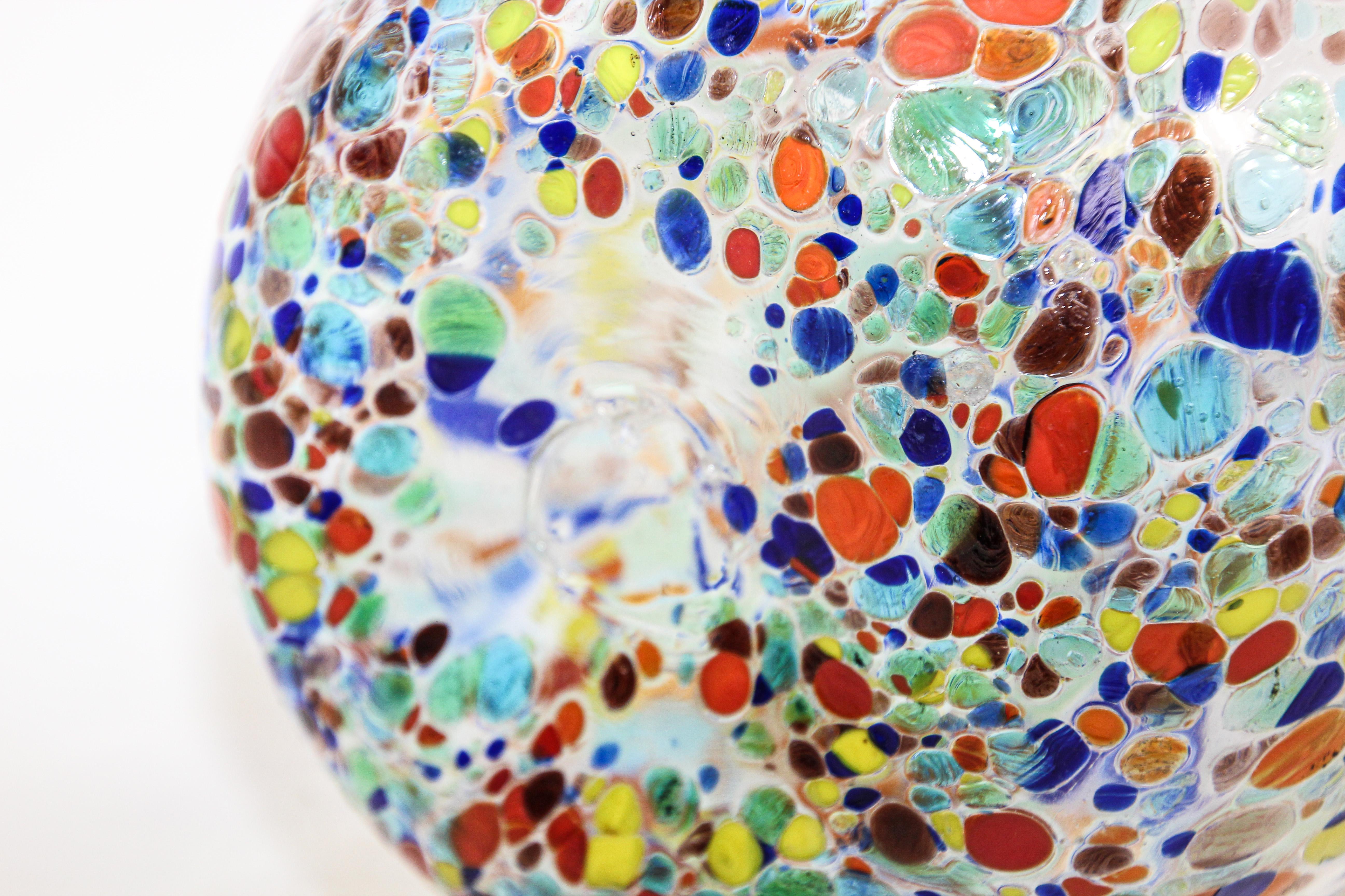 Hand Blown Multi-Color Italian Murano Art Glass Jug Pitcher 4