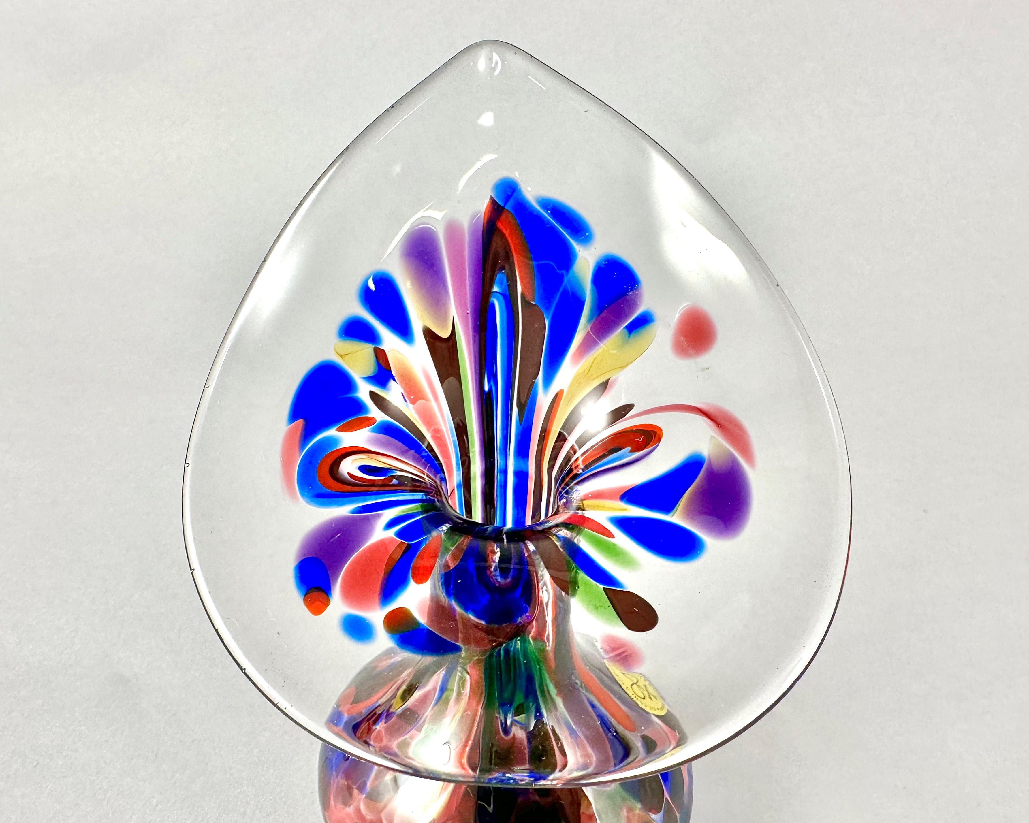 Hand Blown Multi-Color Vase Glasbläserei Heimbach, Germany In Excellent Condition For Sale In Bastogne, BE
