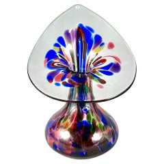 Vintage Hand Blown Multi-Color Vase Glasbläserei Heimbach, Germany