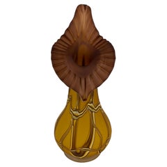 Hand Blown Amber Colored Glass Vase, Baijan Art Glass Vase by Essie Zareh