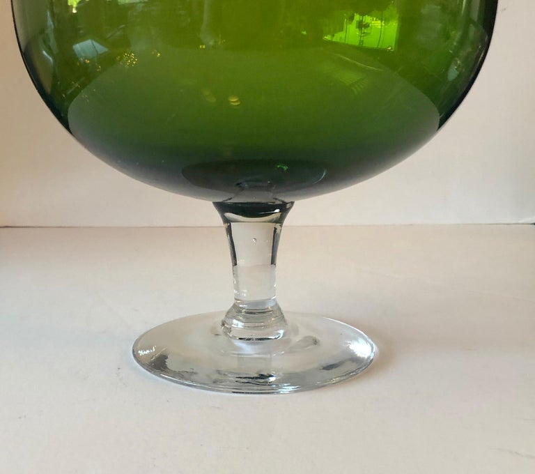 Hand Blown MultiGreen / Blue Hues Large Blown Glass Brandy Snifters