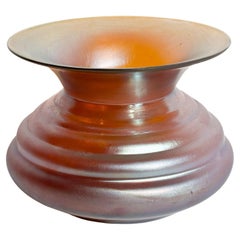 Jarrón de cristal iridiscente multicolor soplado a mano de Loetz de los años 30