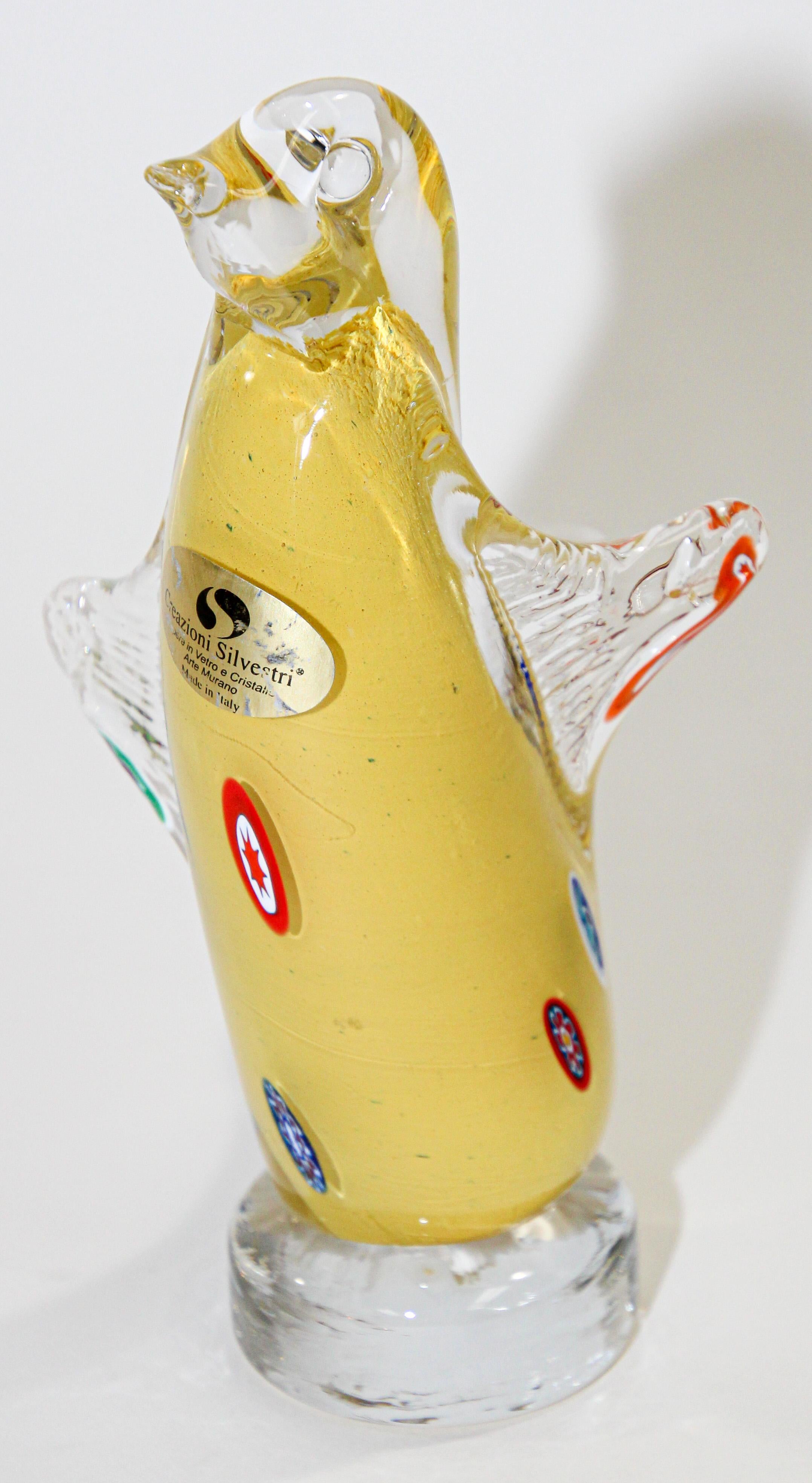 Hand Blown Murano Art Glass Bird 1960s For Sale 3