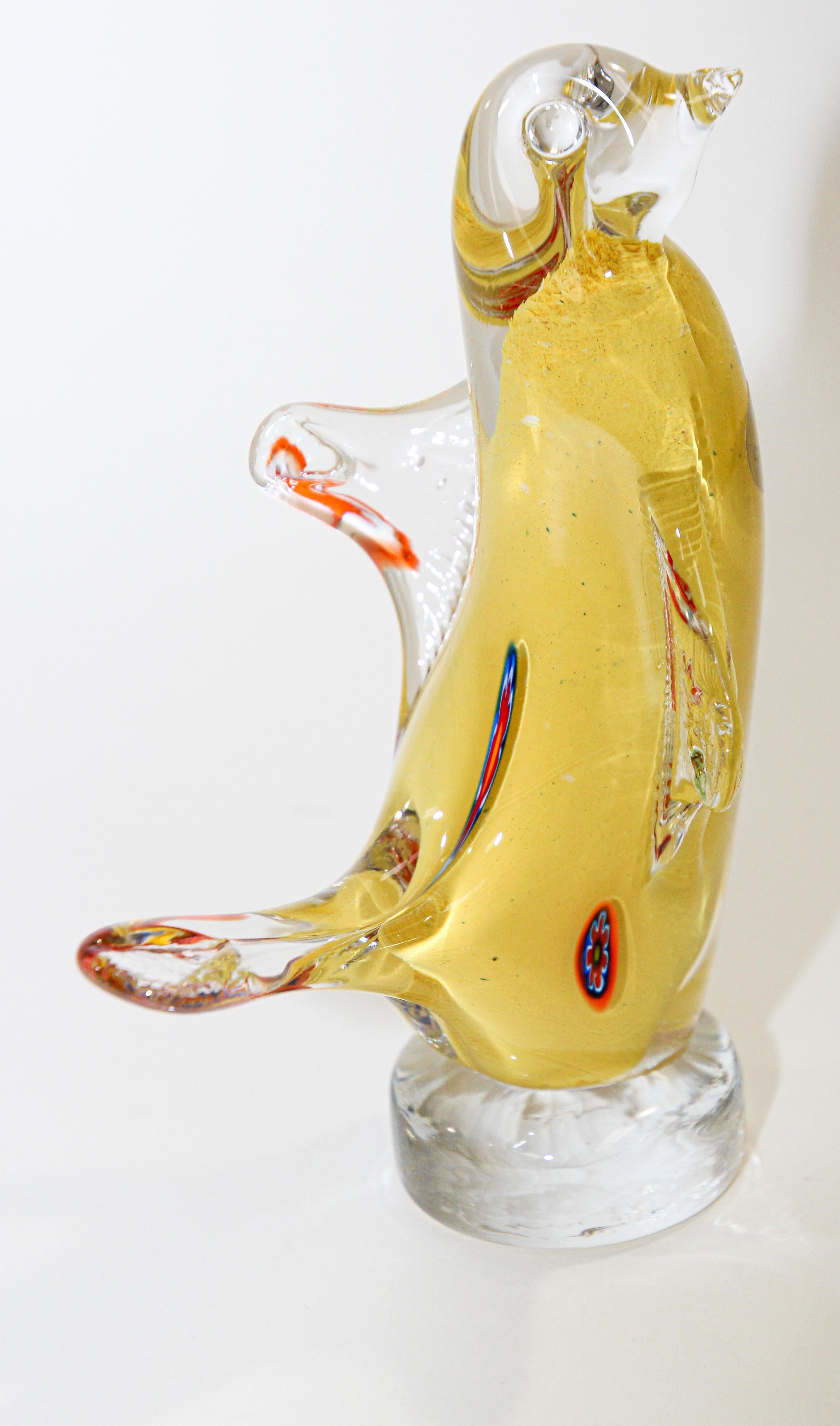 20ième siècle Oiseau en verre d'art de Murano soufflé à la main des années 1960 en vente