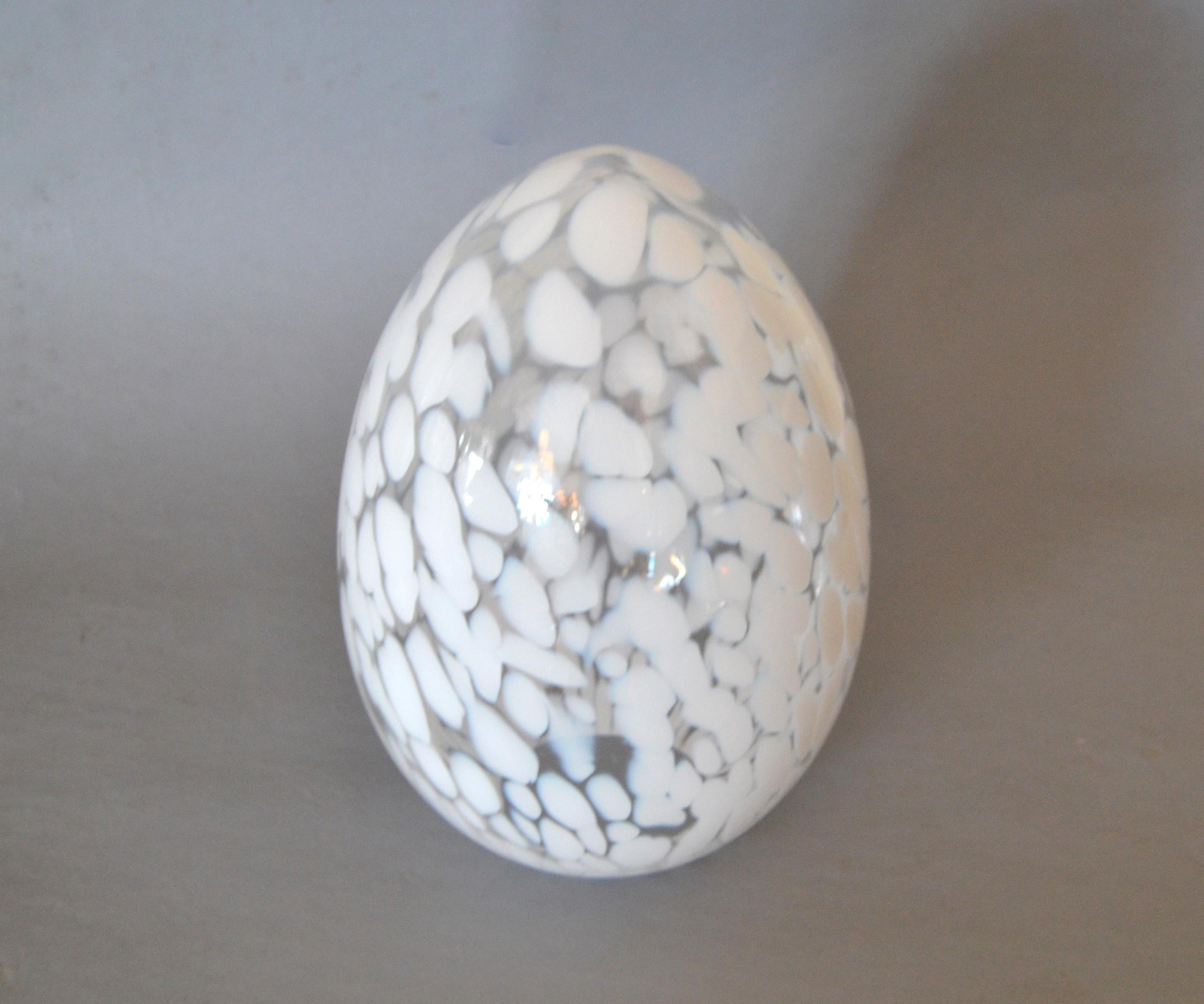 Mid-Century Modern Hand Blown Murano Art Glass Egg Sculpture, Italy