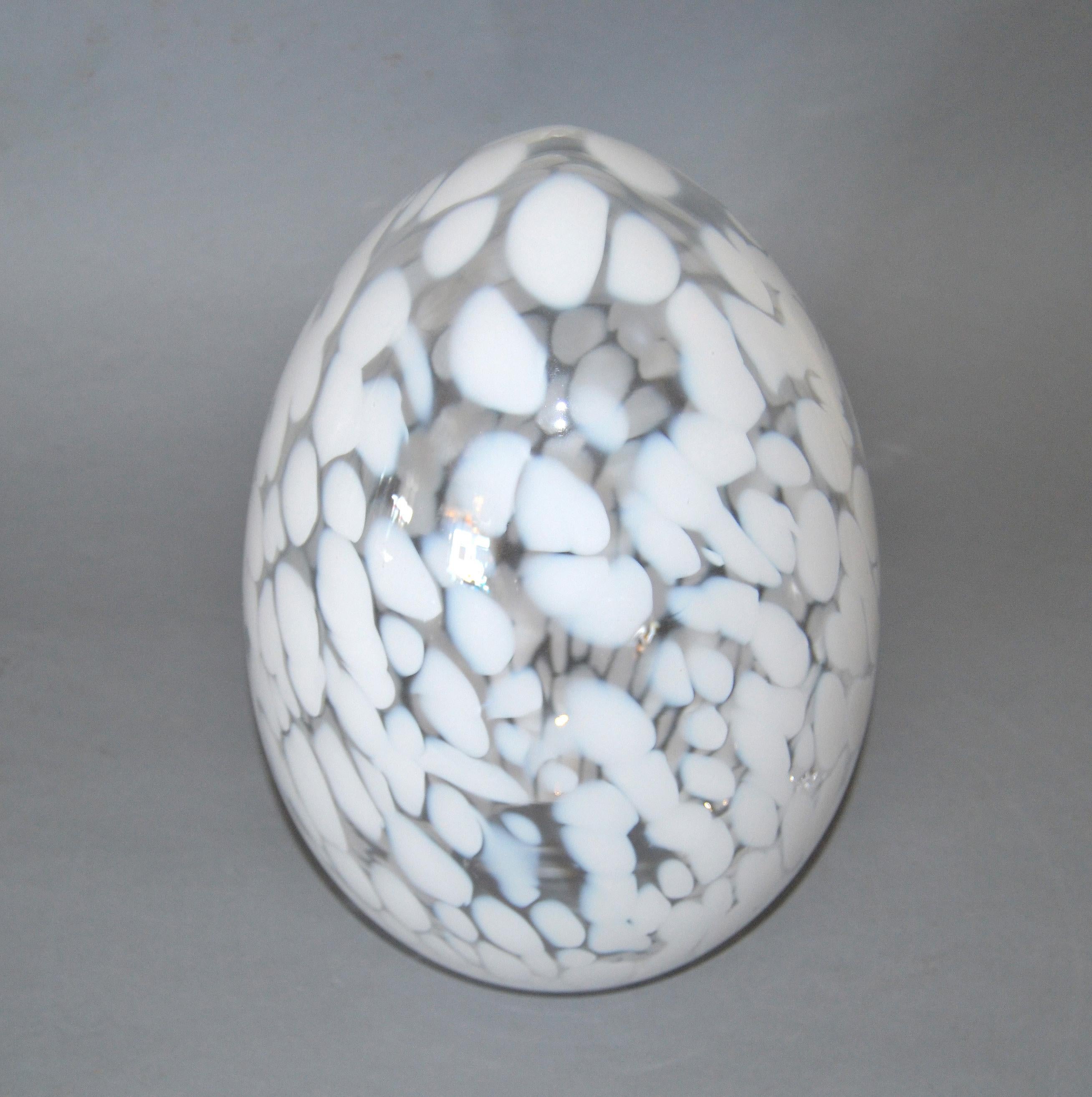 Italian Hand Blown Murano Art Glass Egg Sculpture, Italy