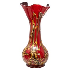 Hand-blown Murano art glass, multi-colored internal glass powders and chalcedony