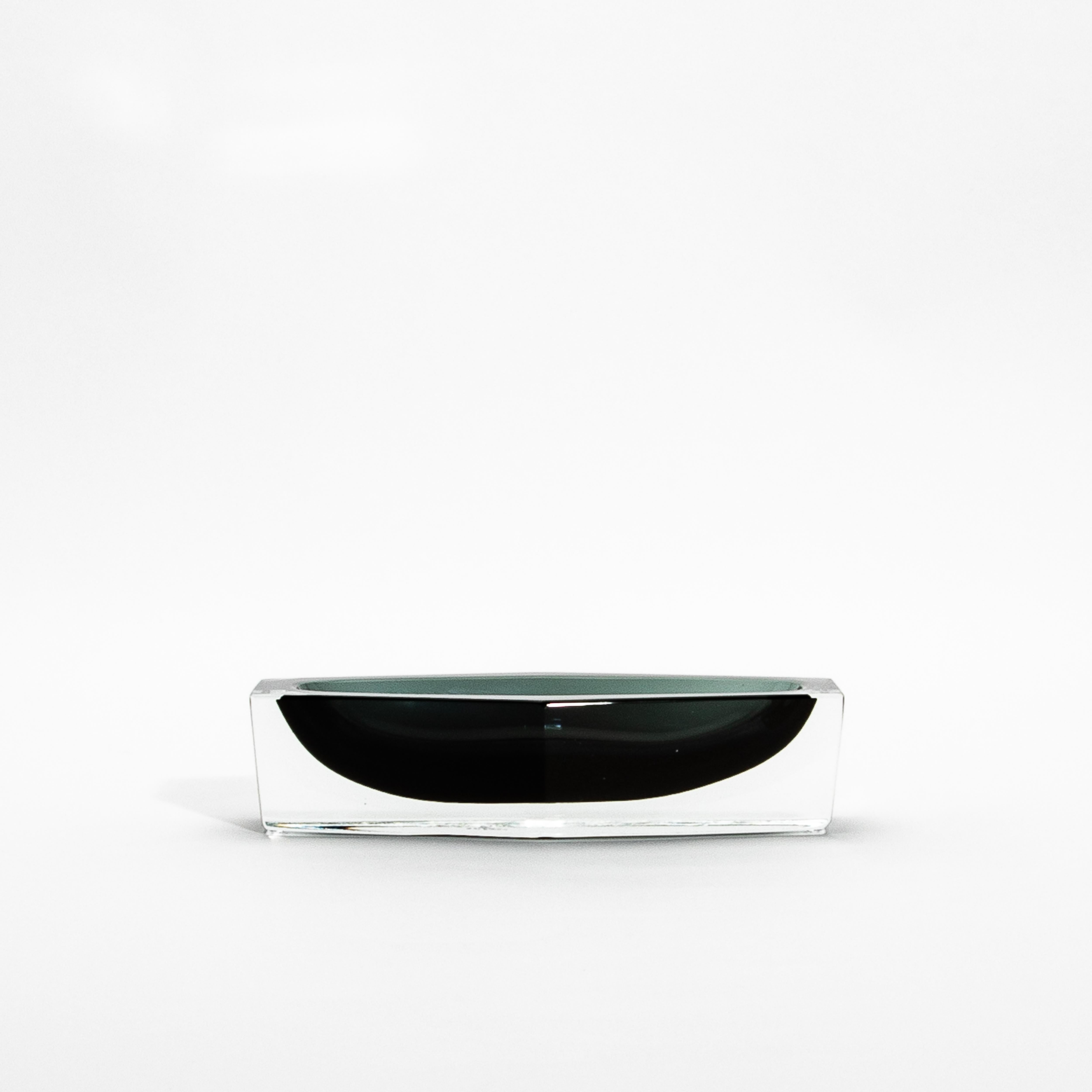 Handgeblasener Murano-Aschenbecher in Grau (Italienisch) im Angebot