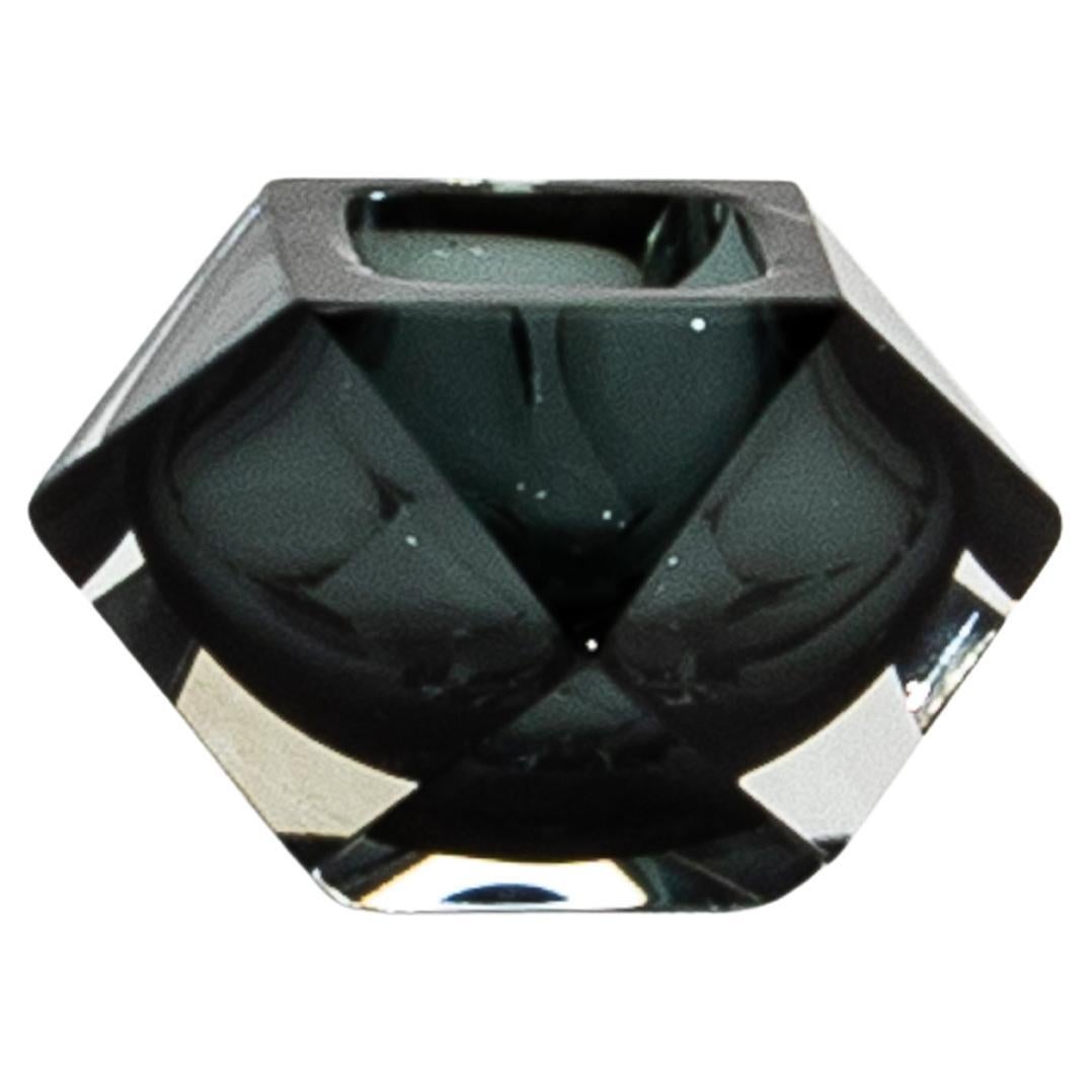 Hand-Blown Murano Ashtray in Grey