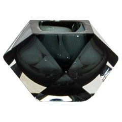 Hand-Blown Murano Ashtray in Grey