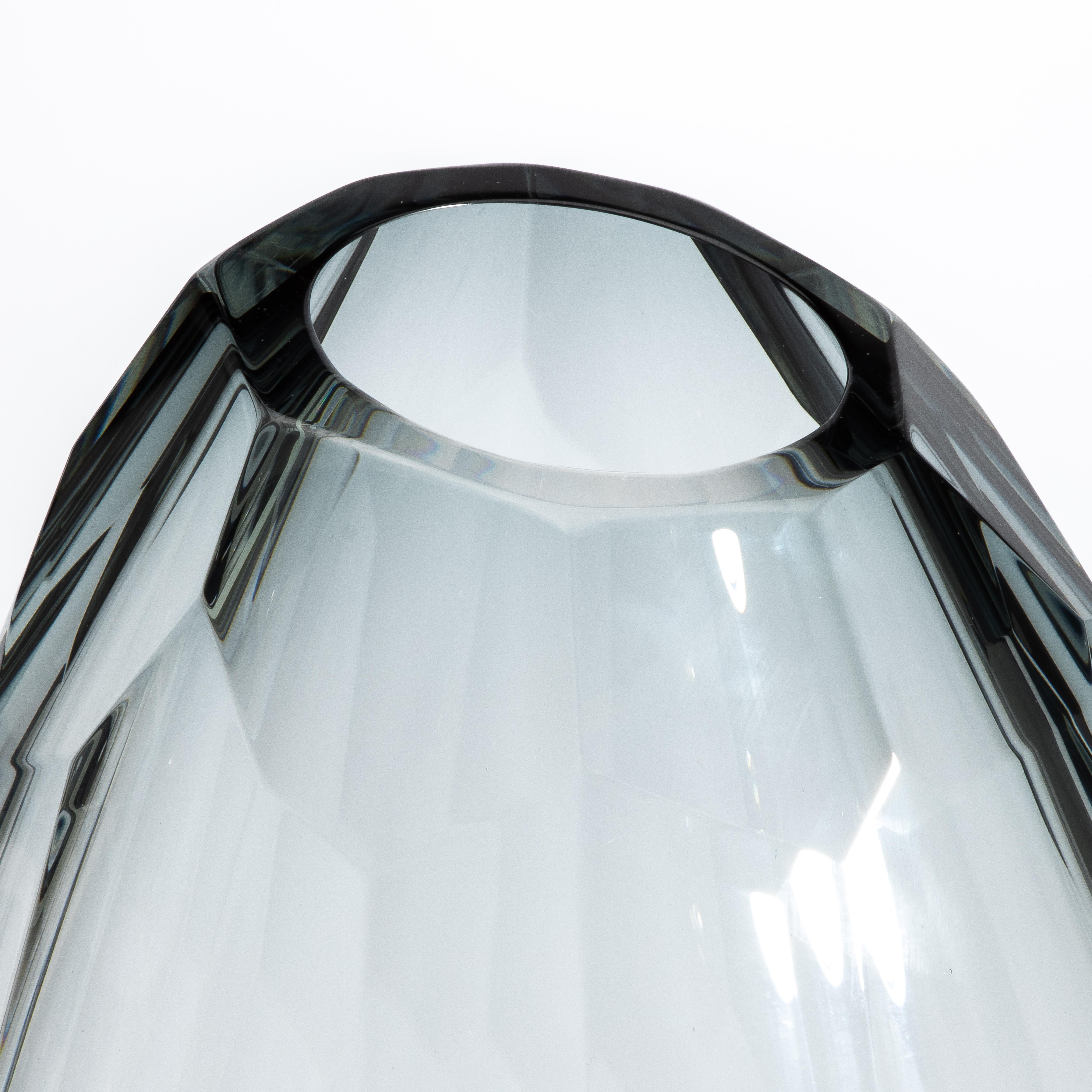 Jarrón Barril de Murano Soplado a Mano Gris XXL con Corte Lateral en Nuevo estado para la venta en West Hollywood, CA