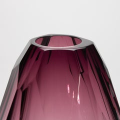 Hand-Blown Murano Barrel Vase in Amethyst Extra Tall