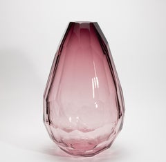 Hand-Blown Murano Barrel Vase in Amethyst Extra Tall