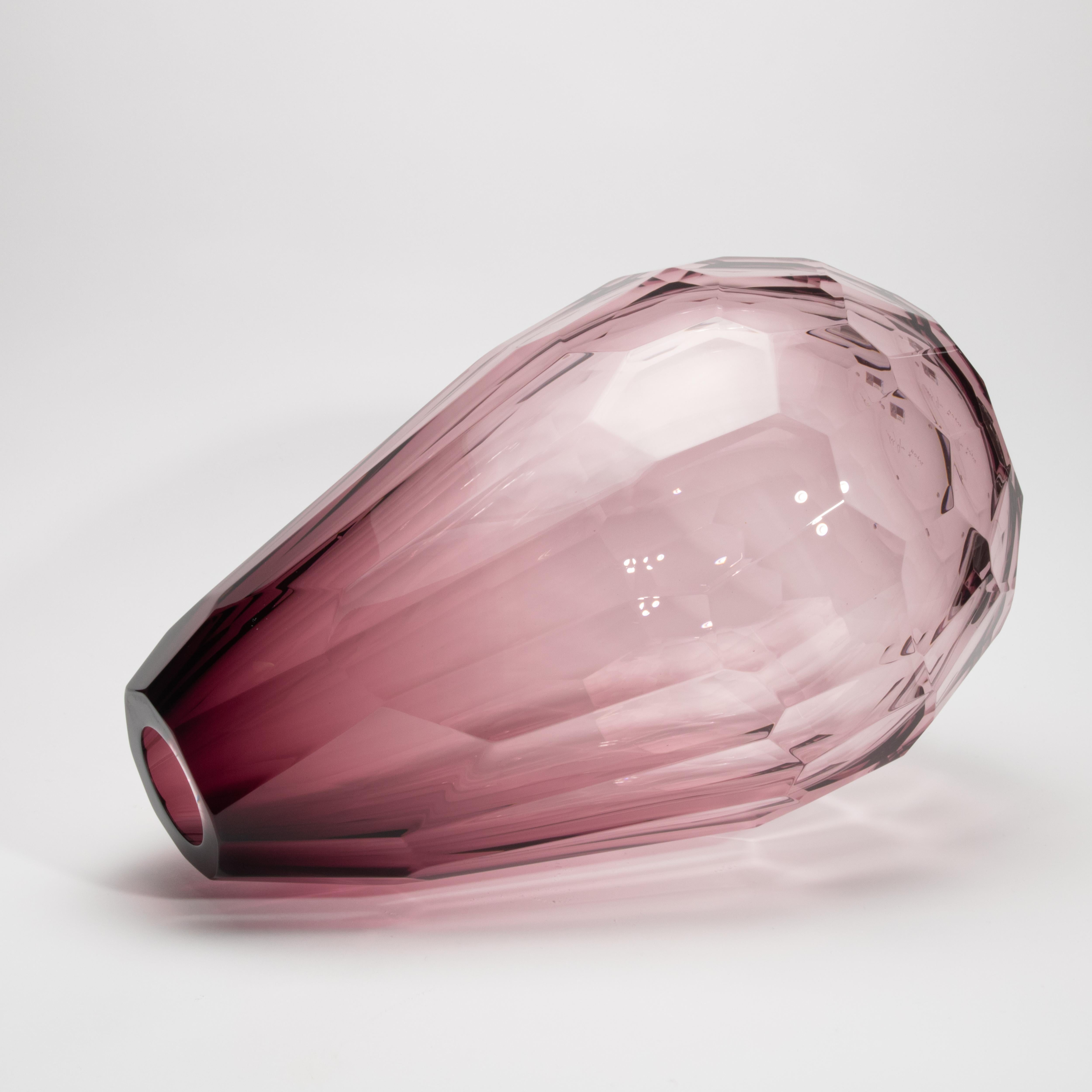 Vetro di Murano Vaso a botte di Murano soffiato a mano in ametista extra alto in vendita