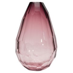 Hand-Blown Murano Barrel Vase in Amethyst Extra Tall