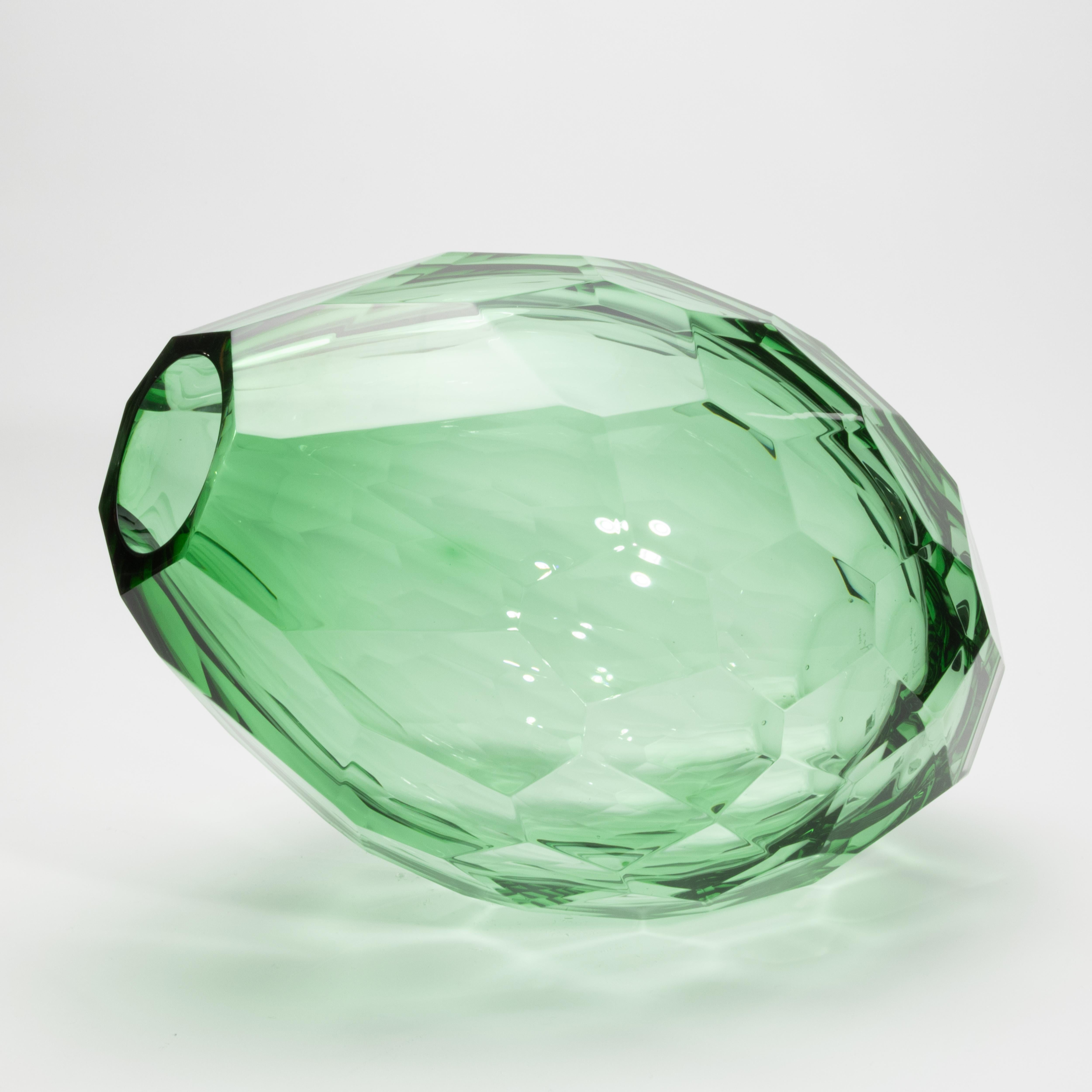 Hand-Blown Murano Barrel Vase in Emerald Green  Extra Tall In New Condition For Sale In West Hollywood, CA