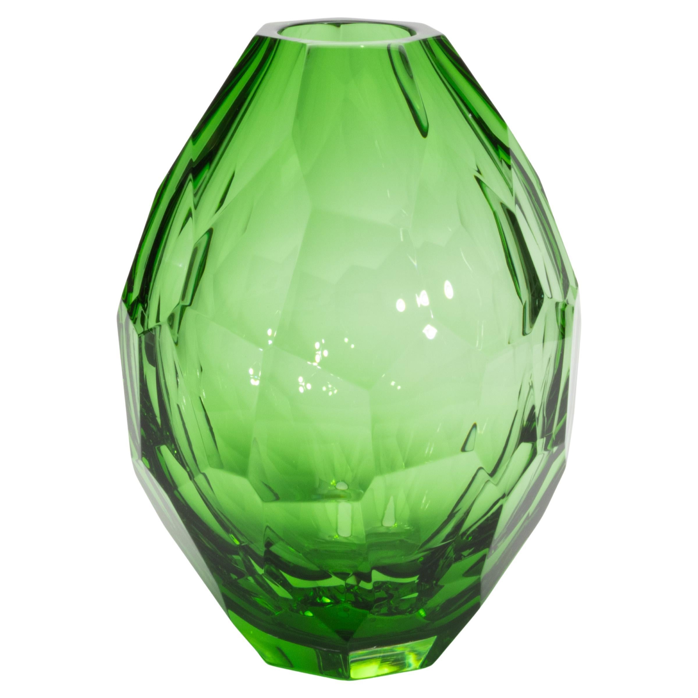 Vase baril Murano soufflé à la main en Greene & Greene Greene