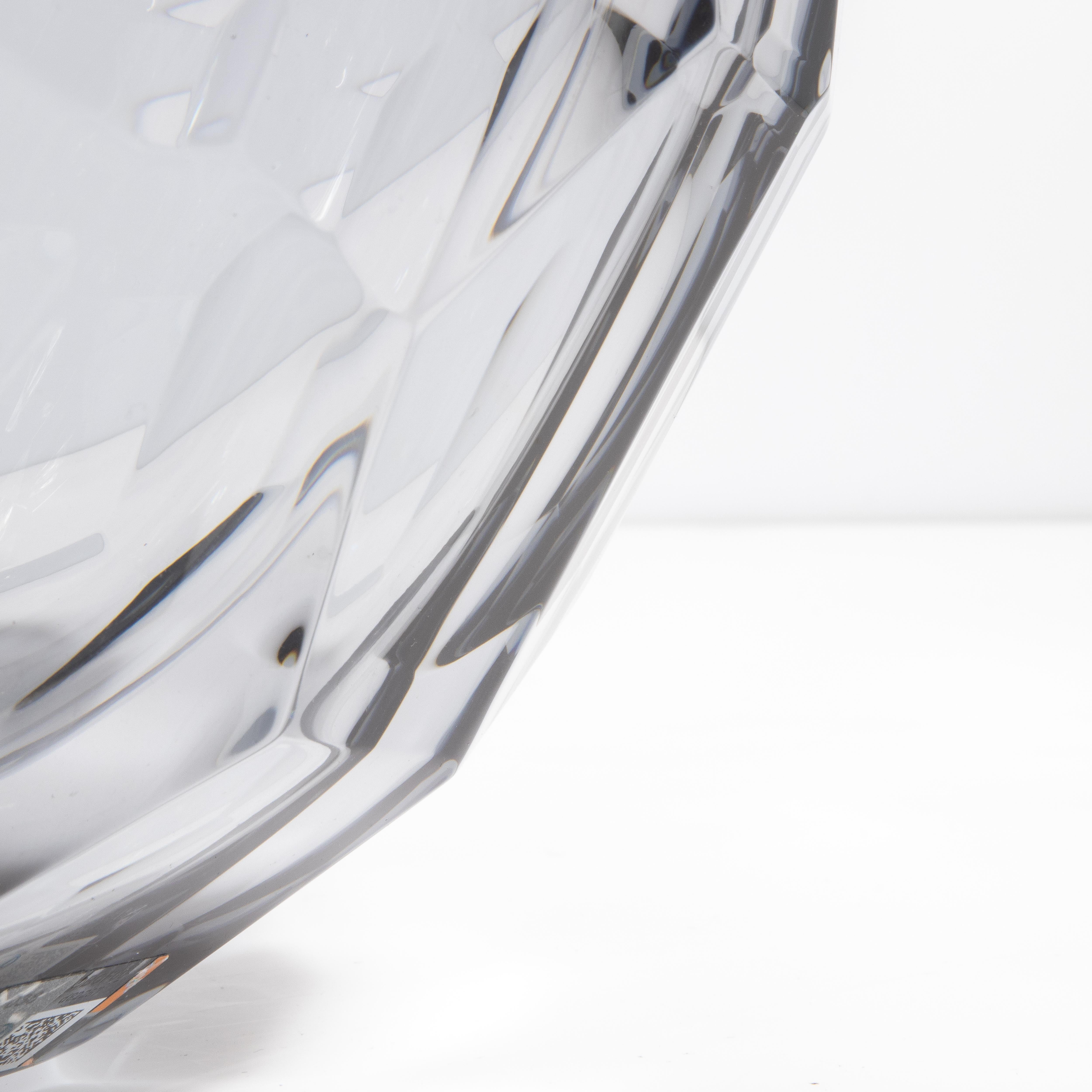 Handgeblasene Murano-Fassvase in Grau mit Seitenschliff XL (Muranoglas) im Angebot