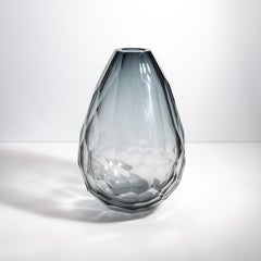 Hand Blown Murano Barrel Vase in Grey XXL