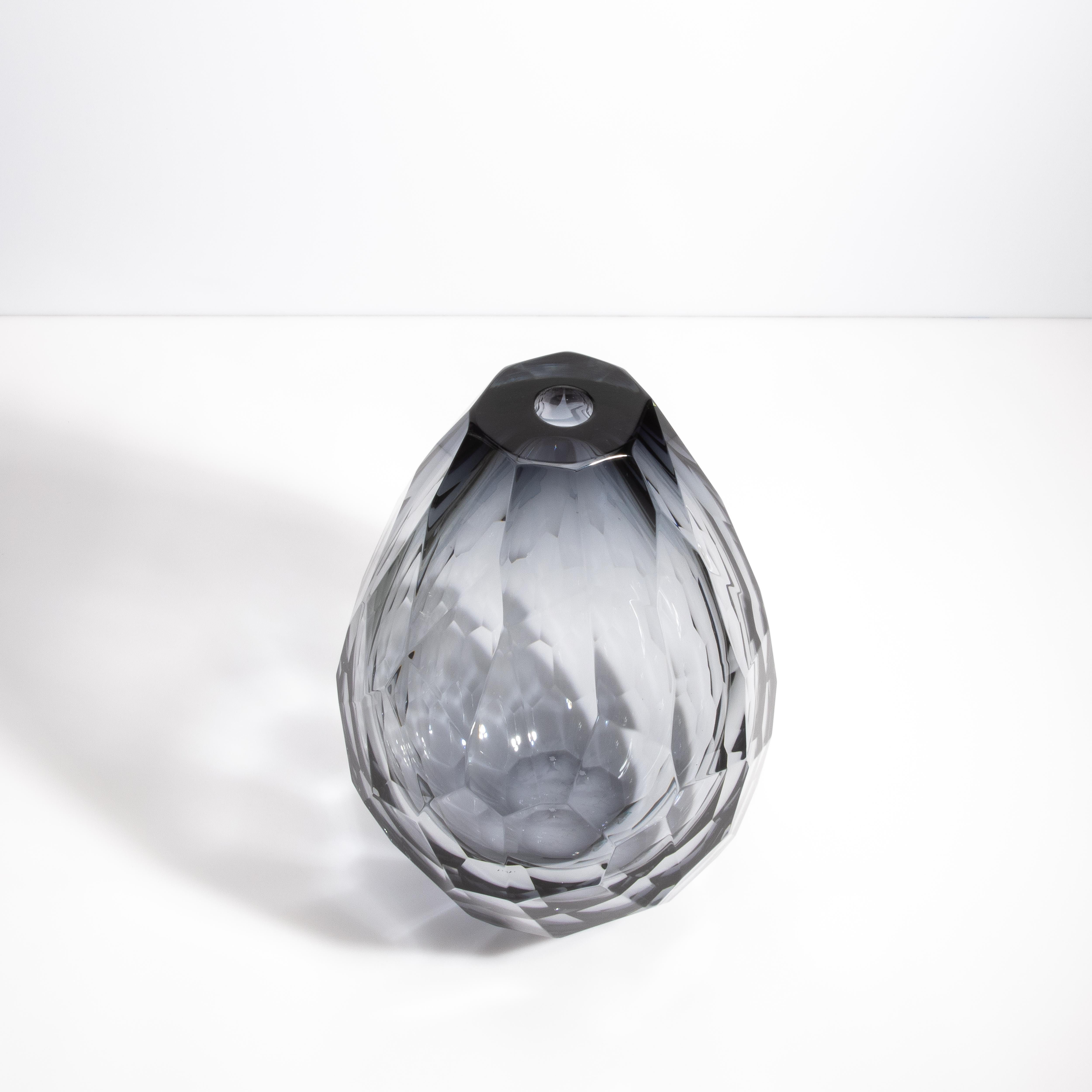 Moderno Vaso a botte di Murano soffiato a mano in grigio XXL in vendita