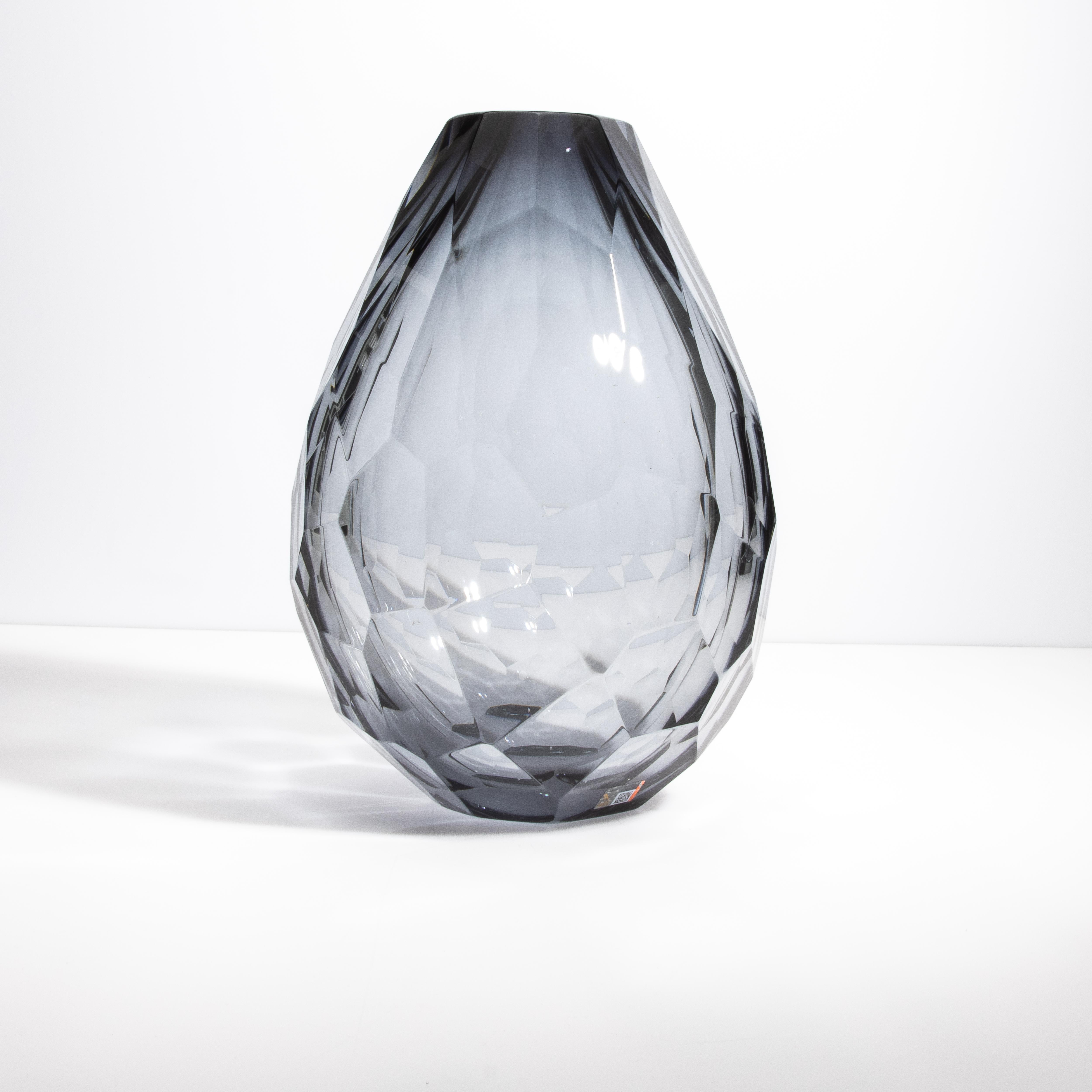 Italiano Vaso a botte di Murano soffiato a mano in grigio XXL in vendita
