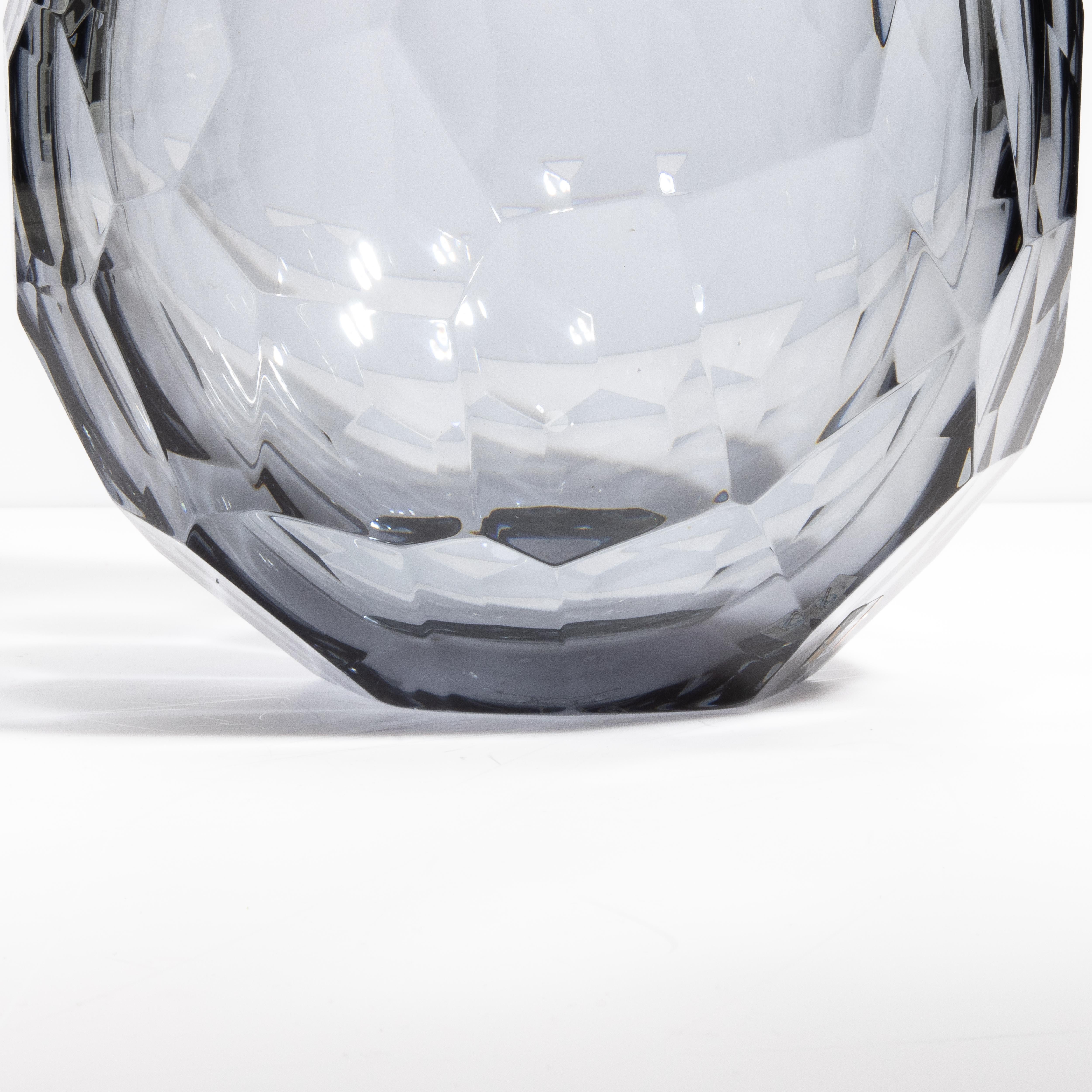Vetro di Murano Vaso a botte di Murano soffiato a mano in grigio XXL in vendita