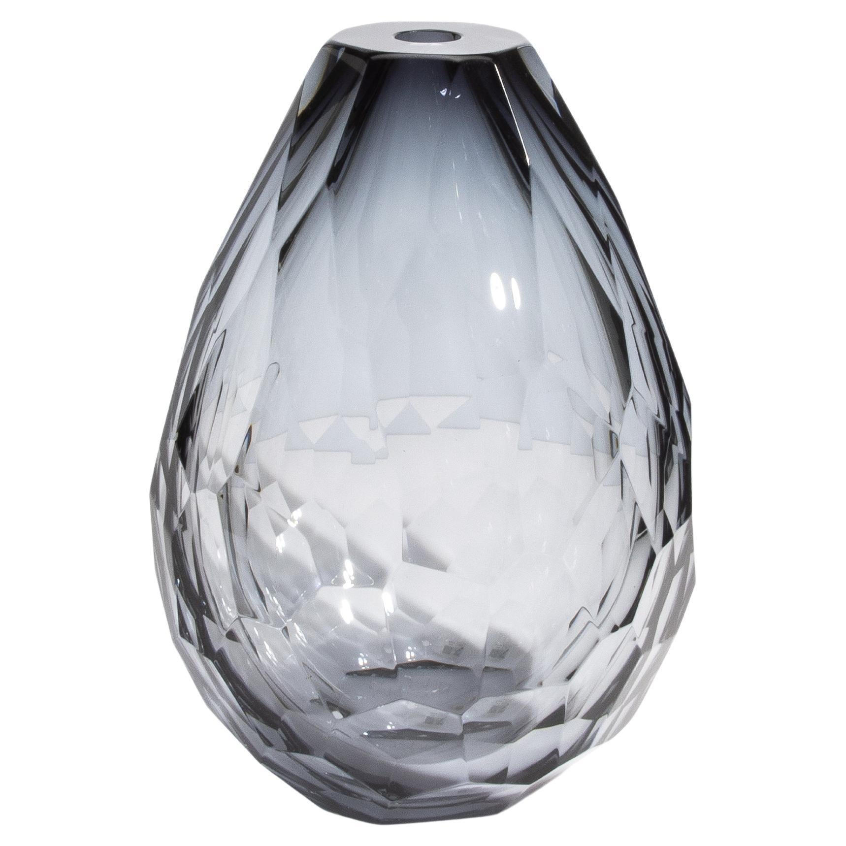 Vaso a botte di Murano soffiato a mano in grigio XXL