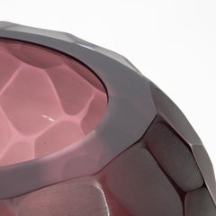 Hand Blown Murano Battuto Bowl in Amethyst Large