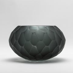 Hand-Blown Murano Battuto Bowl in Grey Large