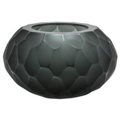 Hand-Blown Murano Battuto Bowl in Grey Large