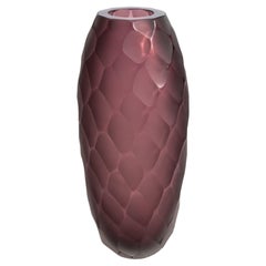 Hand Blown Murano Battuto Vase in Amethyst Medium Hand Blown Murano Battuto Vase in Amethyst Medium