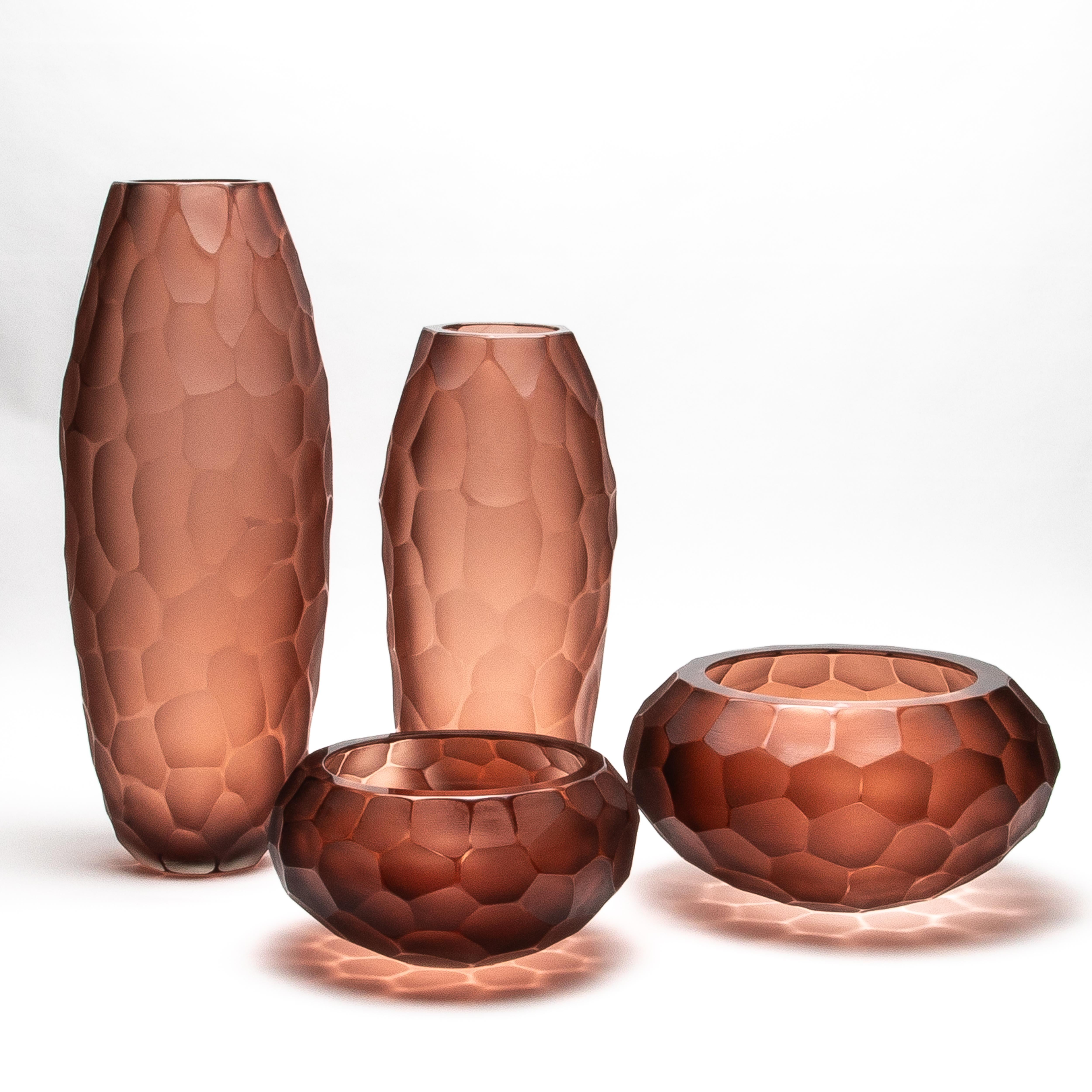 Vaso Battuto di Murano soffiato a mano in Amaretto Piccolo in vendita 2