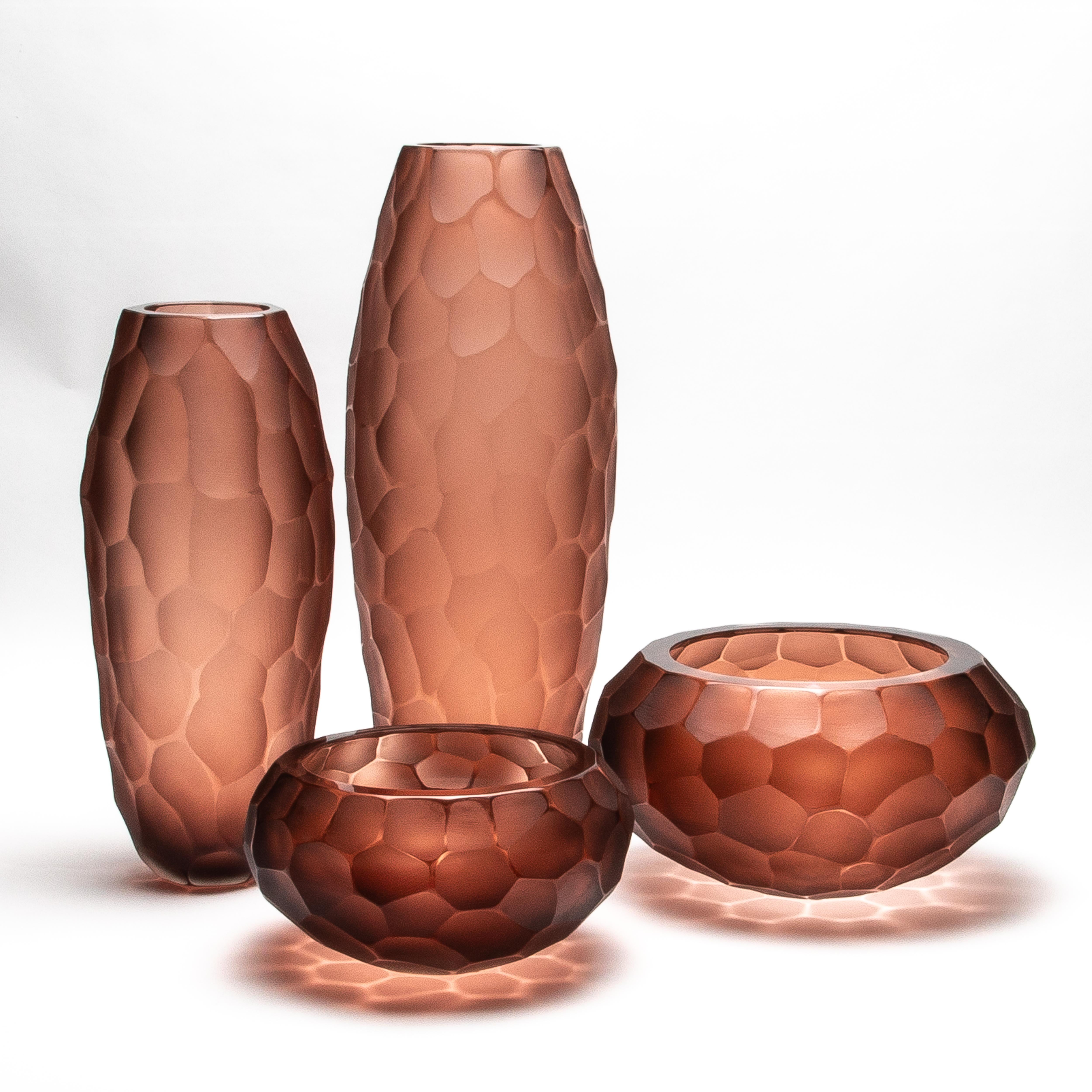 Vaso Battuto di Murano soffiato a mano in Amaretto Piccolo in vendita 1