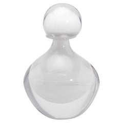 Bouteille de Murano soufflée à la main en cristal blanc grand format