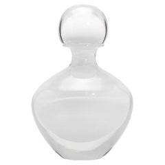 Bouteille de Murano soufflée à la main en cristal blanc moyen