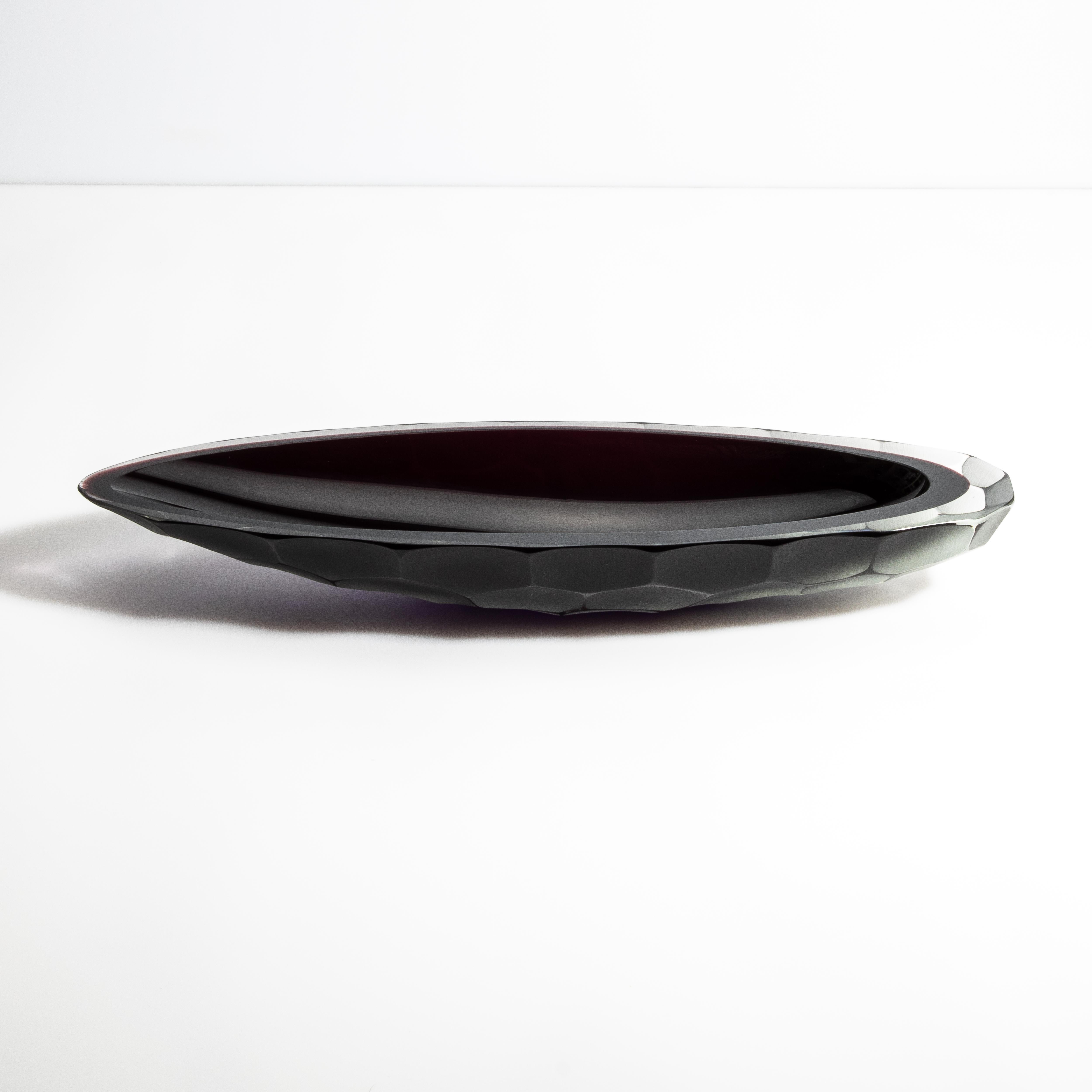 Barchette Tazón de Murano Soplado a Mano en Negro Profundo Italiano en venta