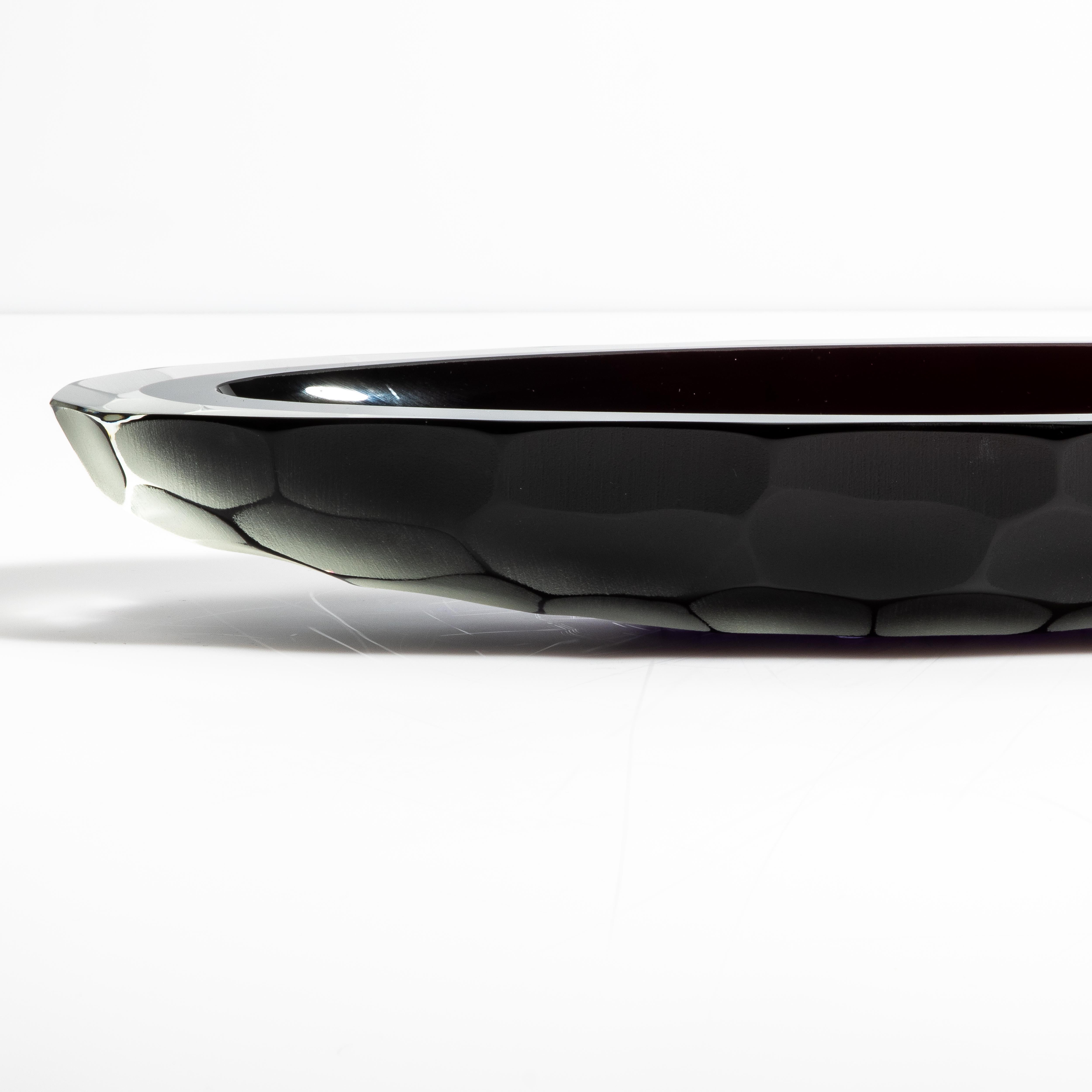 Barchette Tazón de Murano Soplado a Mano en Negro Profundo Cristal de Murano en venta