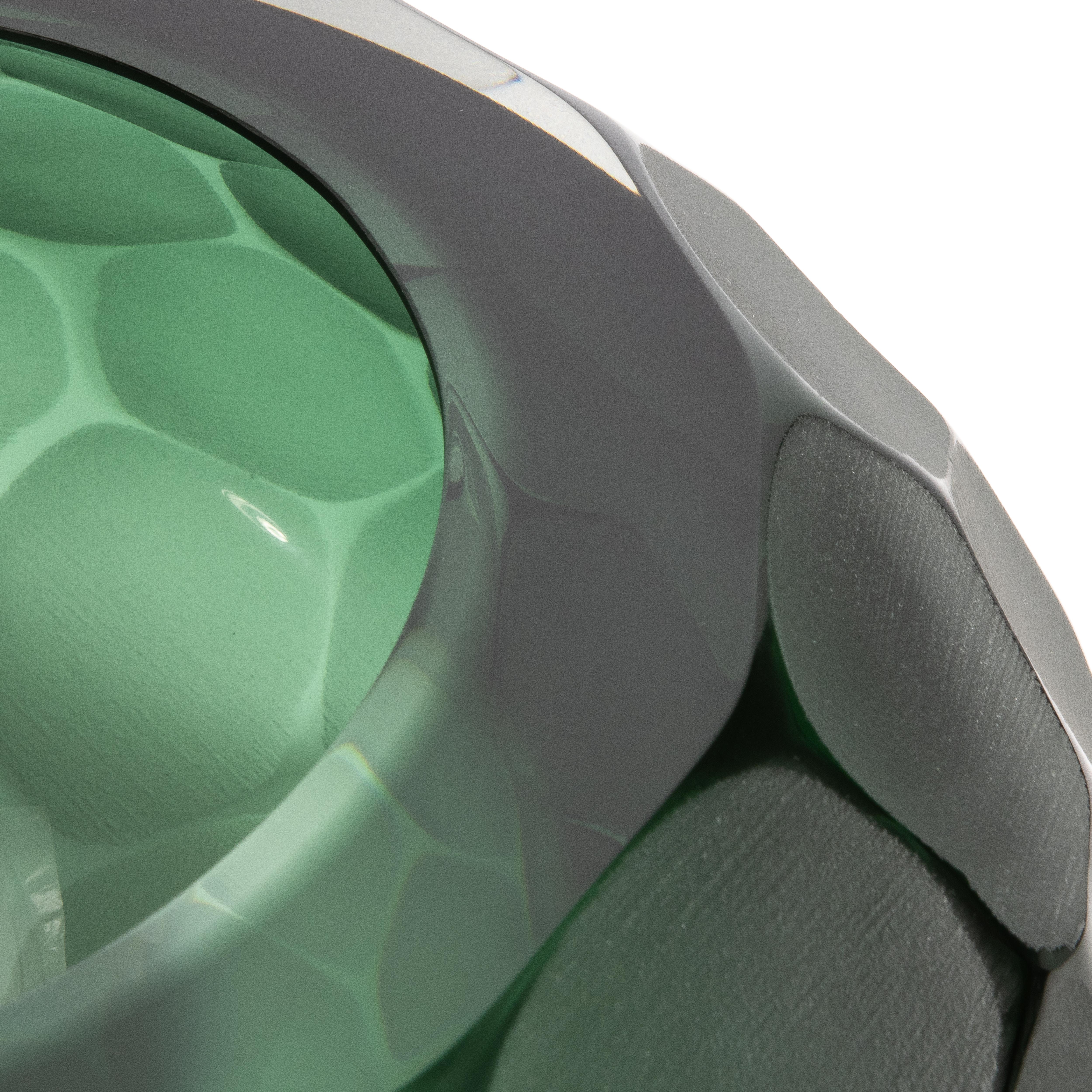 Handgeblasene Murano Schale Battuto in Smaragdgrün Groß (Handgefertigt) im Angebot